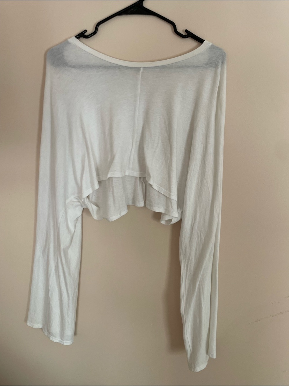 Project Social T White Cropped Long-Sleeve Top